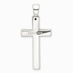 Sterling Silver Polished and Antiqued Greek Key Latin Cross Pendant - Product Photo