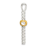 Sterling Silver and Gold-tone Polished Cross Pendant - Product Photo