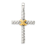 Sterling Silver and Gold-tone Polished Cross Pendant - Product Photo