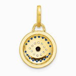 Sterling Silver Gold-tone Black Rhodium CZ and Nano Crystal Evil Eye Pendant - Product Photo