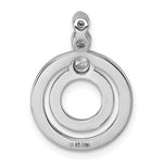 Sterling Silver Rhodium-plated CZ Black/Red Enamel Circle Pendant - Product Photo