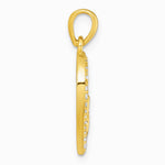 Sterling Silver Gold-tone Polished CZ Heart Pendant - Product Photo