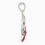 Sterling Silver Polished and Textured Enameled Wreath Charm - Product Photo