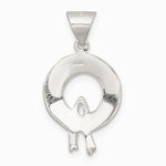 Sterling Silver Polished and Textured Enameled Wreath Charm - Product Photo