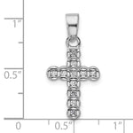 Sterling Silver Rhodium-plated CZ Polished Cross Pendant - Product Photo