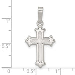 Sterling Silver Polished and Textured Cross Pendant - Product Photo