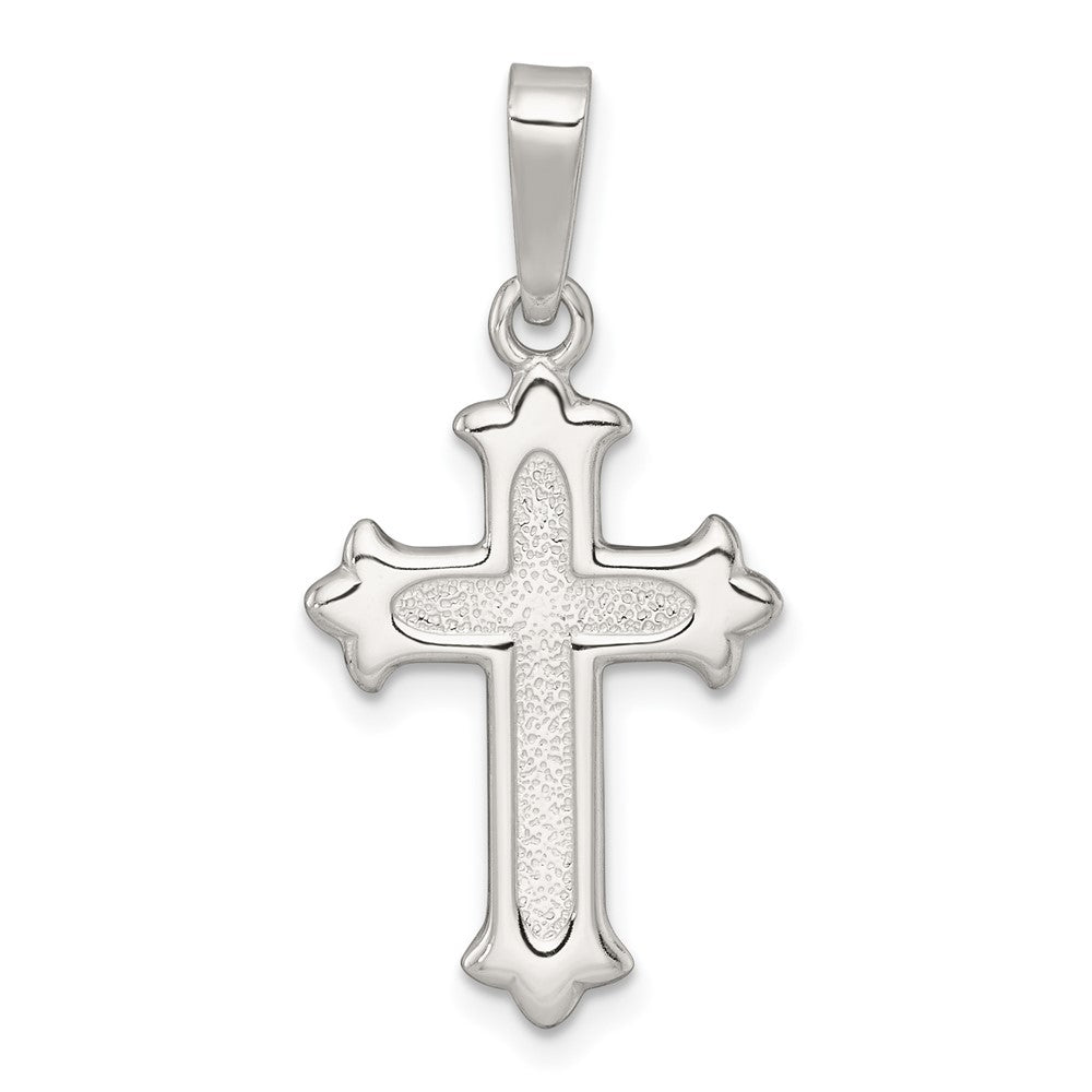 Sterling Silver Polished and Textured Cross Pendant