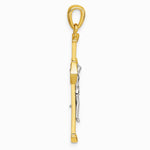 Sterling Silver Rhodium-plated Gold-tone Polished Crucifix Cross Pendant - Product Photo