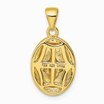Sterling Silver Rhodium-plated Gold-tone Polished CZ Miraculous Medal Pendant - Product Photo