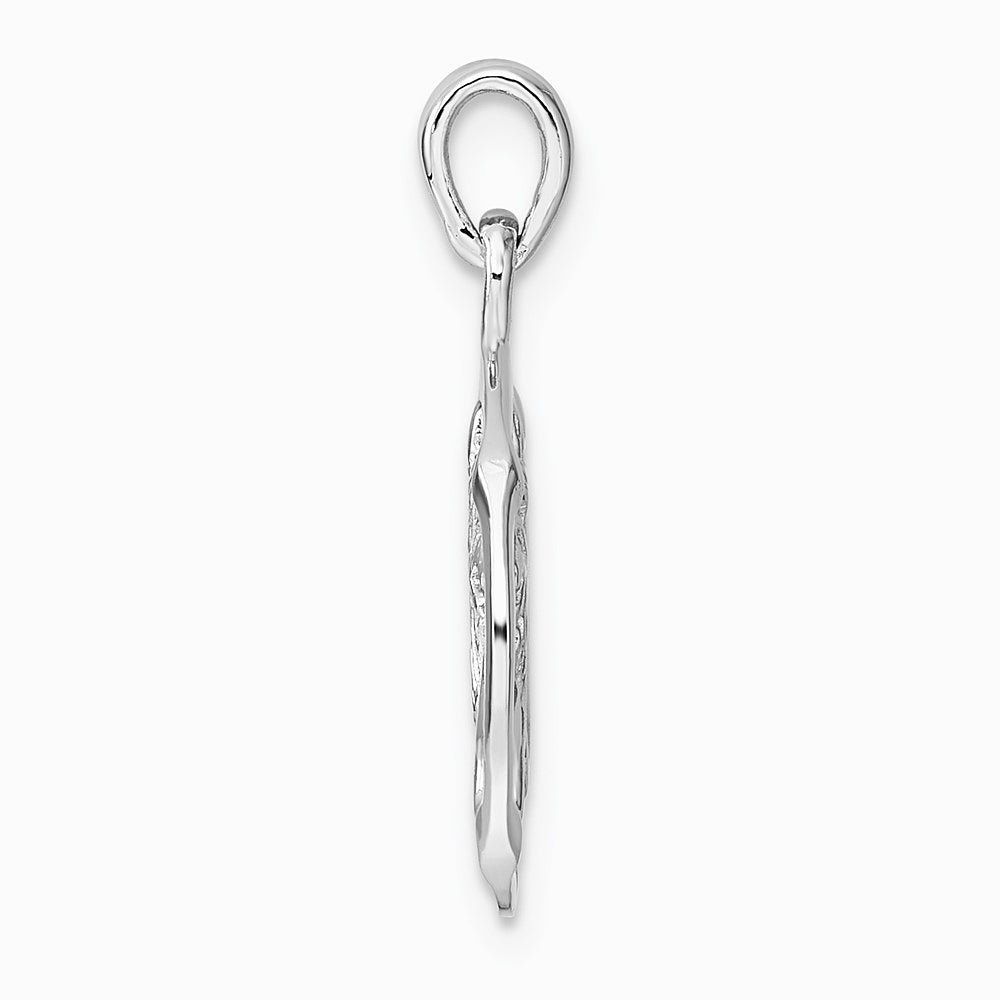 Sterling Silver Rhodium-plated Polished Leo Zodiac Pendant - Product Photo