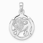 Sterling Silver Rhodium-plated Polished Leo Zodiac Pendant - Product Photo
