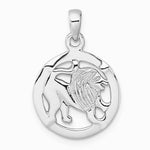 Sterling Silver Rhodium-plated Polished Leo Zodiac Pendant - Product Photo