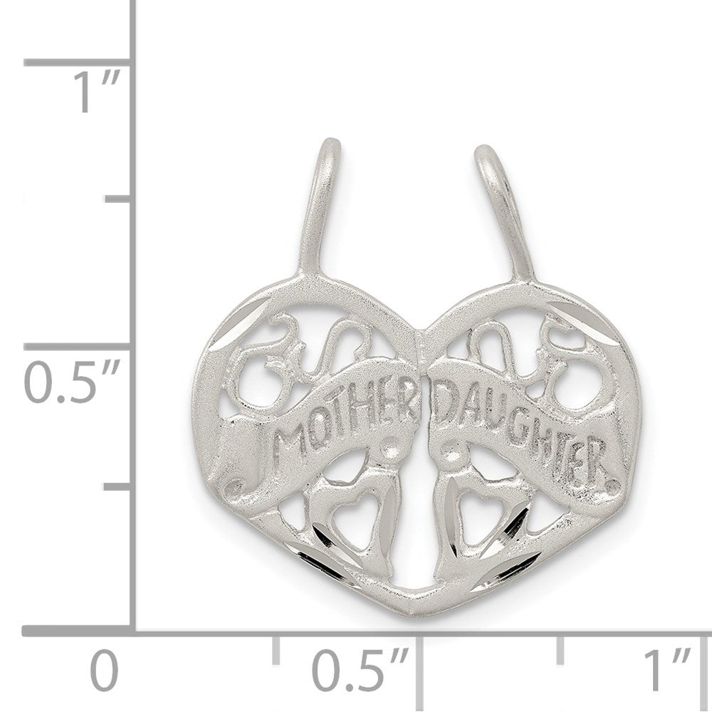 Sterling Silver Mother Daughter 2-piece break apart Charm - Product Photo