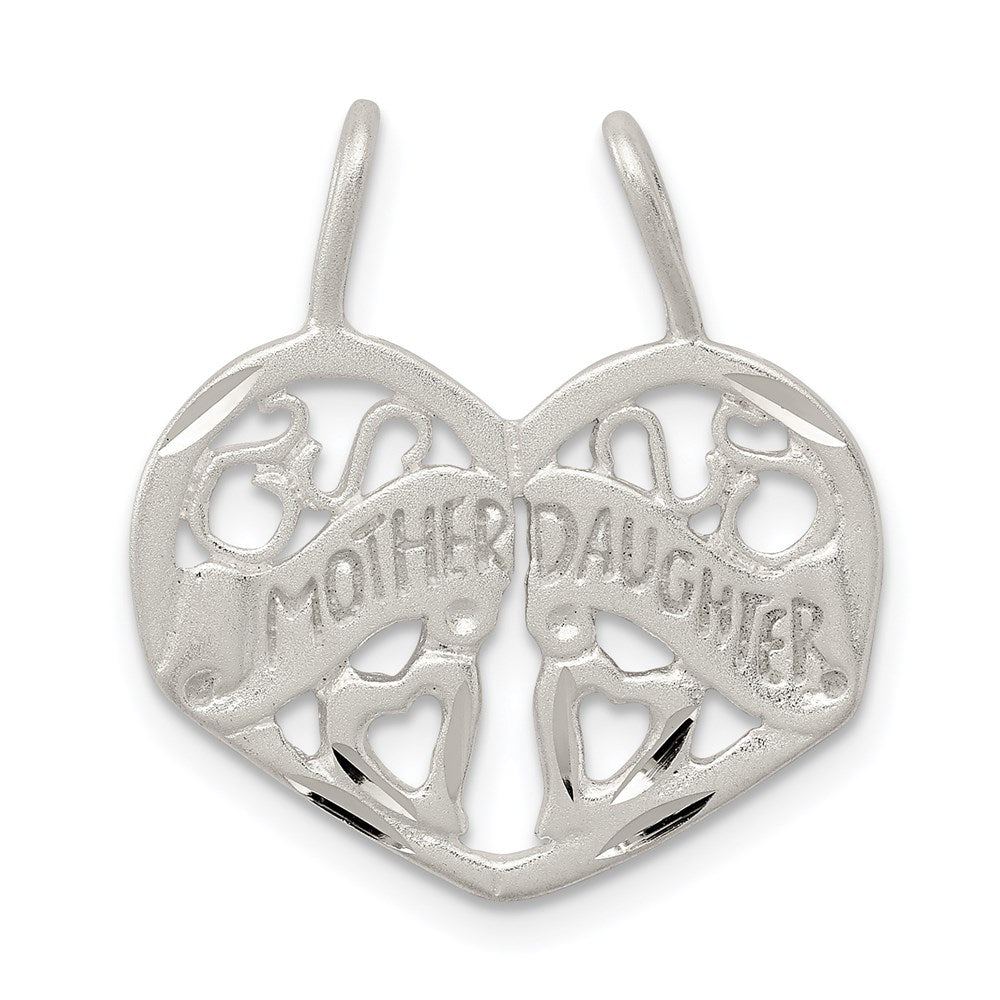 Sterling Silver Mother Daughter 2-piece break apart Charm - Product Photo