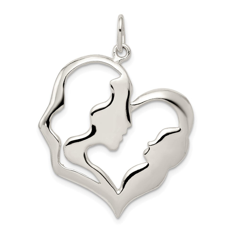 Sterling Silver Mother & Baby Pendant - Product Photo