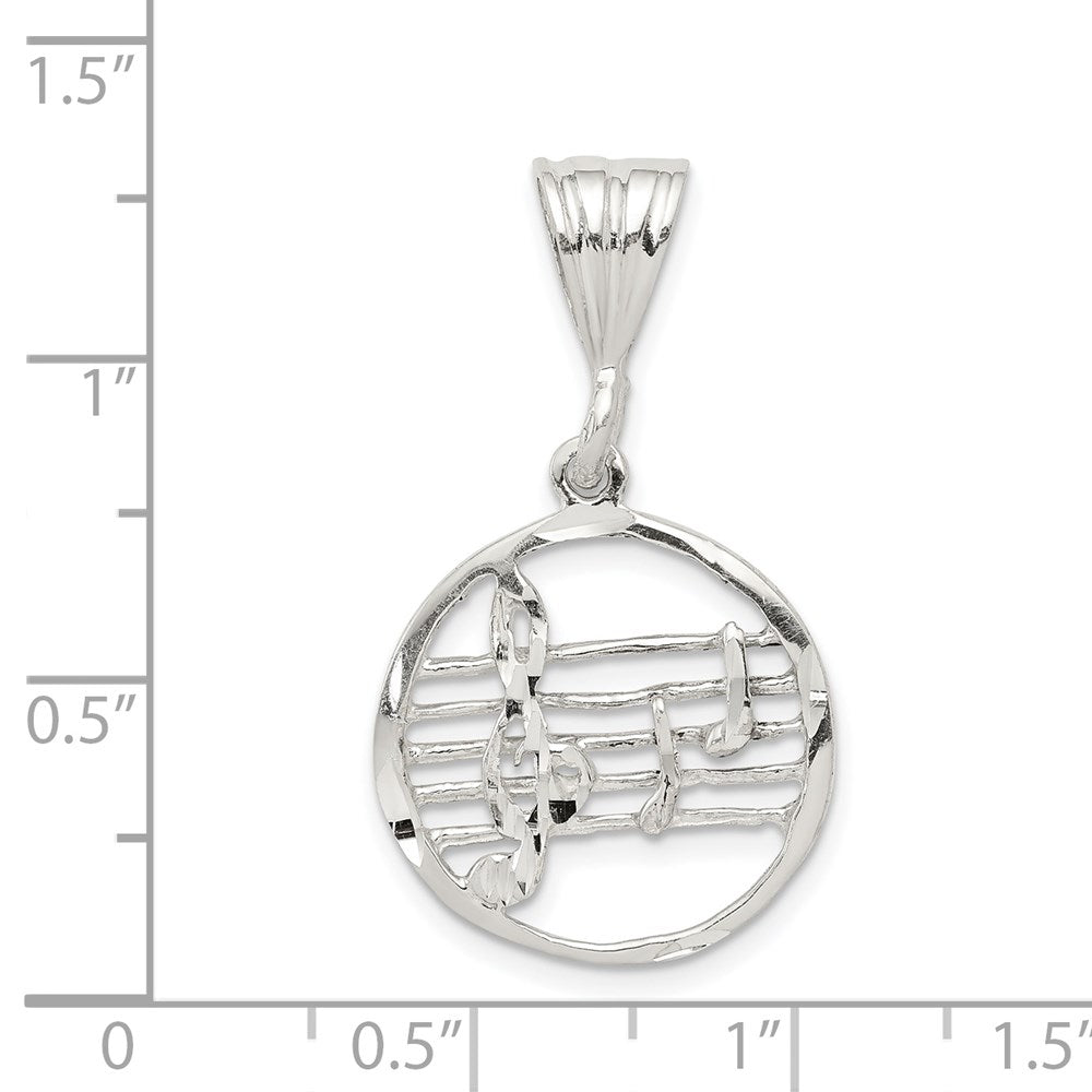Sterling Silver Music Staff Charm - Product Photo