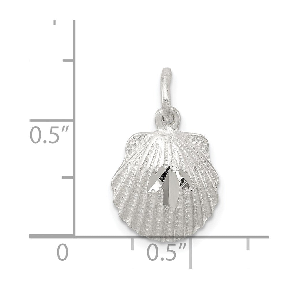 Sterling Silver Diamond-Cut Shell Charm - Product Photo
