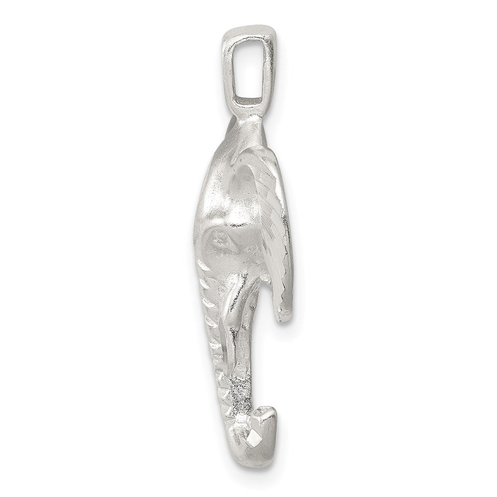 Sterling Silver Satin Elephant Head Charm - Product Photo