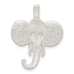 Sterling Silver Satin Elephant Head Charm - Product Photo