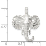 Sterling Silver Satin Elephant Head Charm - Product Photo