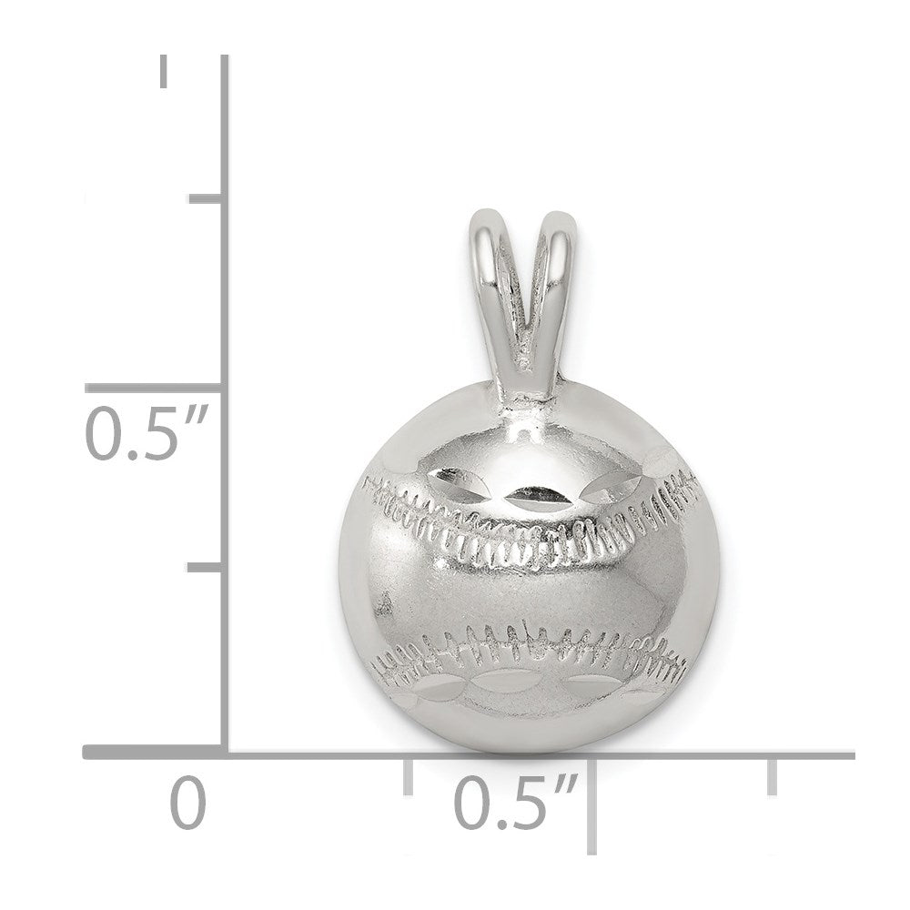 Sterling Silver Baseball Charm - Product Photo