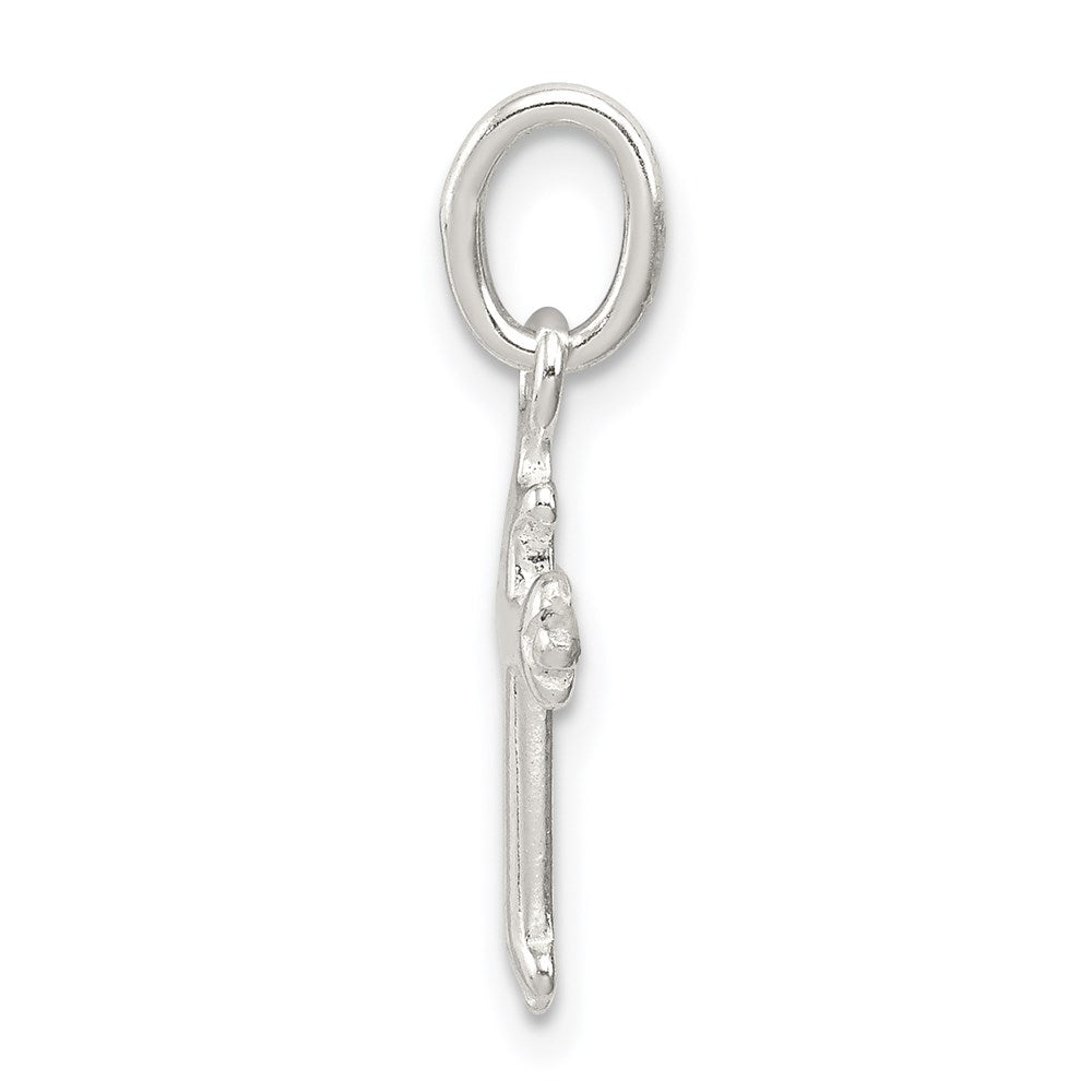 Sterling Silver Fleur De Lis Cross Charm - Product Photo
