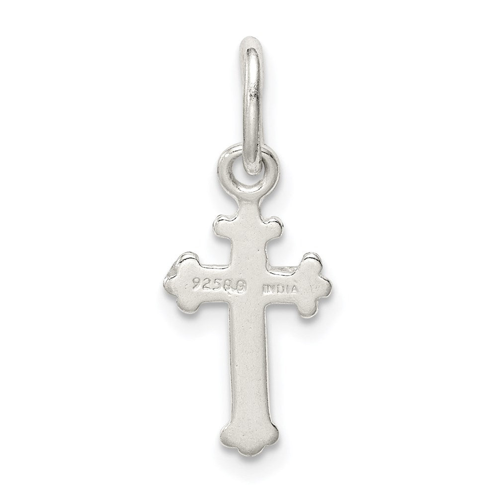 Sterling Silver Fleur De Lis Cross Charm - Product Photo