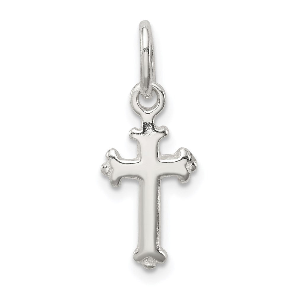 Sterling Silver Fleur De Lis Cross Charm - Product Photo