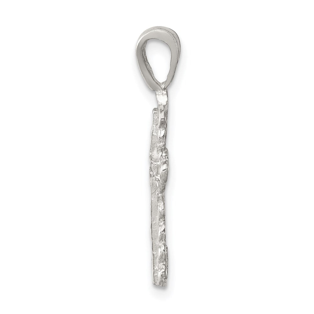 Sterling Silver Budded Cross Pendant - Product Photo