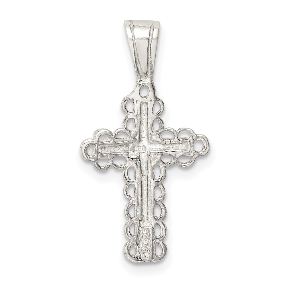 Sterling Silver Budded Cross Pendant - Product Photo