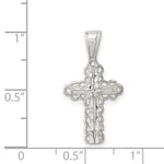 Sterling Silver Budded Cross Pendant - Product Photo