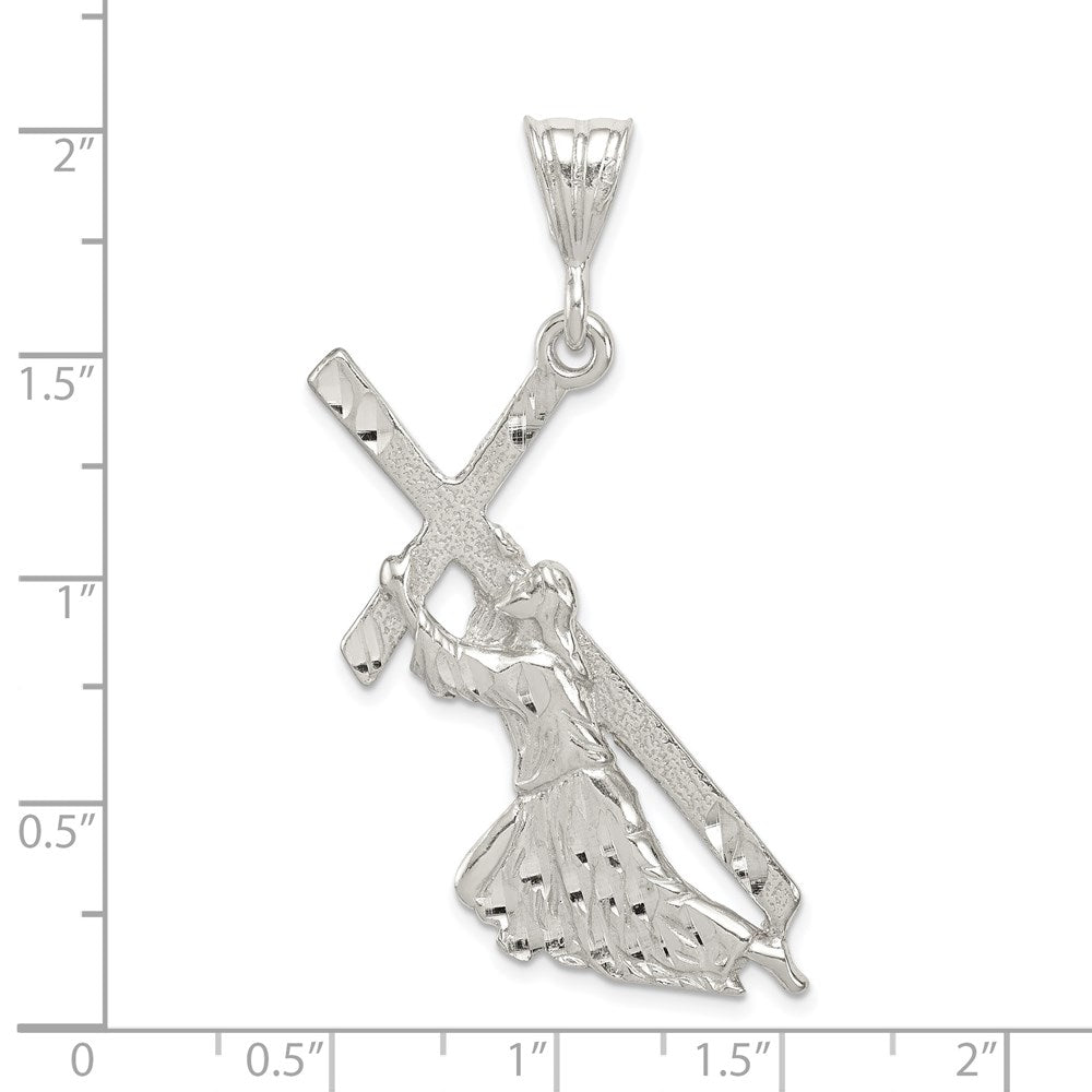 Sterling Silver St. Andrew Cross Pendant - Product Photo