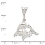 Sterling Silver Trio of Dolphins Pendant - Product Photo