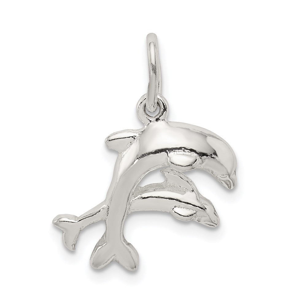 Sterling Silver Dolphins Charm - Product Photo