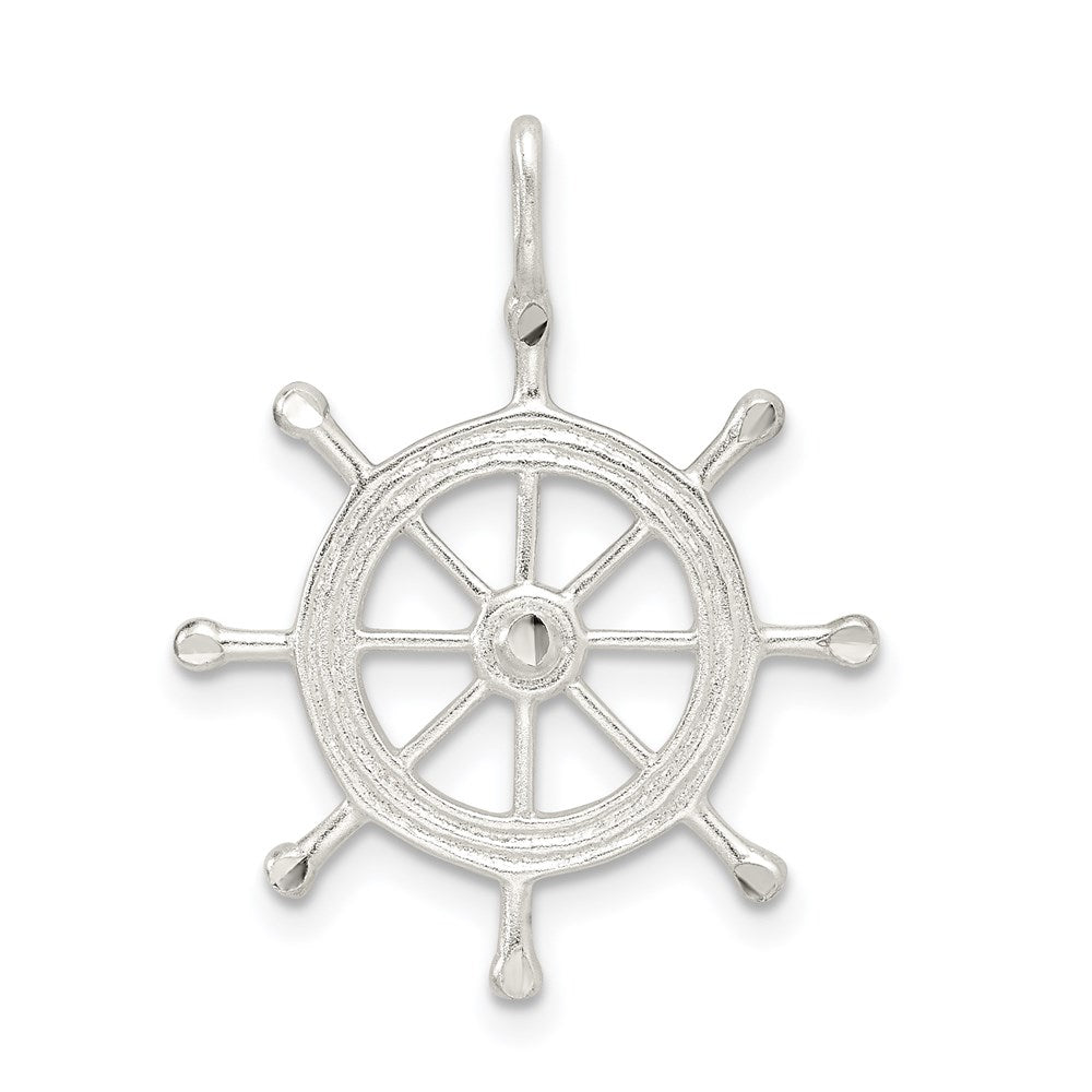 Sterling Silver Boat Wheel Charm - Product Photo