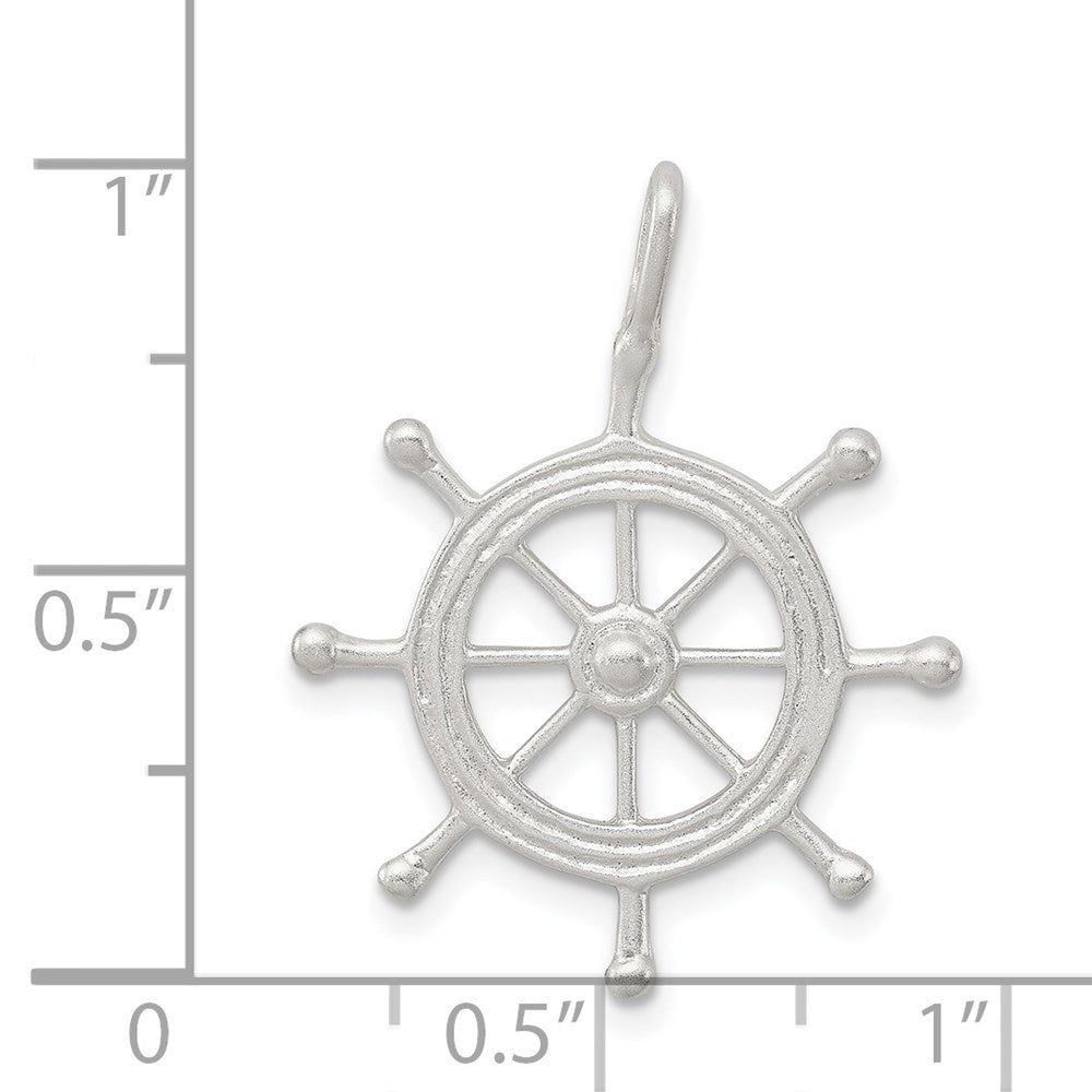 Sterling Silver Boat Wheel Charm - Product Photo