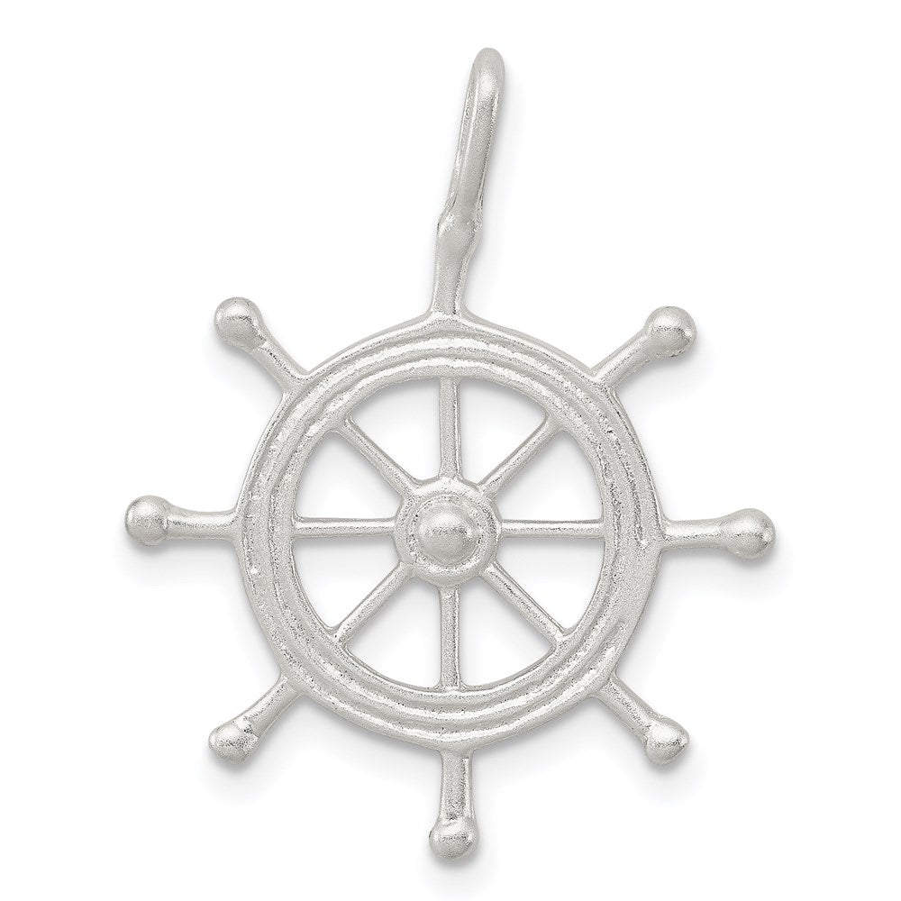 Sterling Silver Boat Wheel Charm - Product Photo