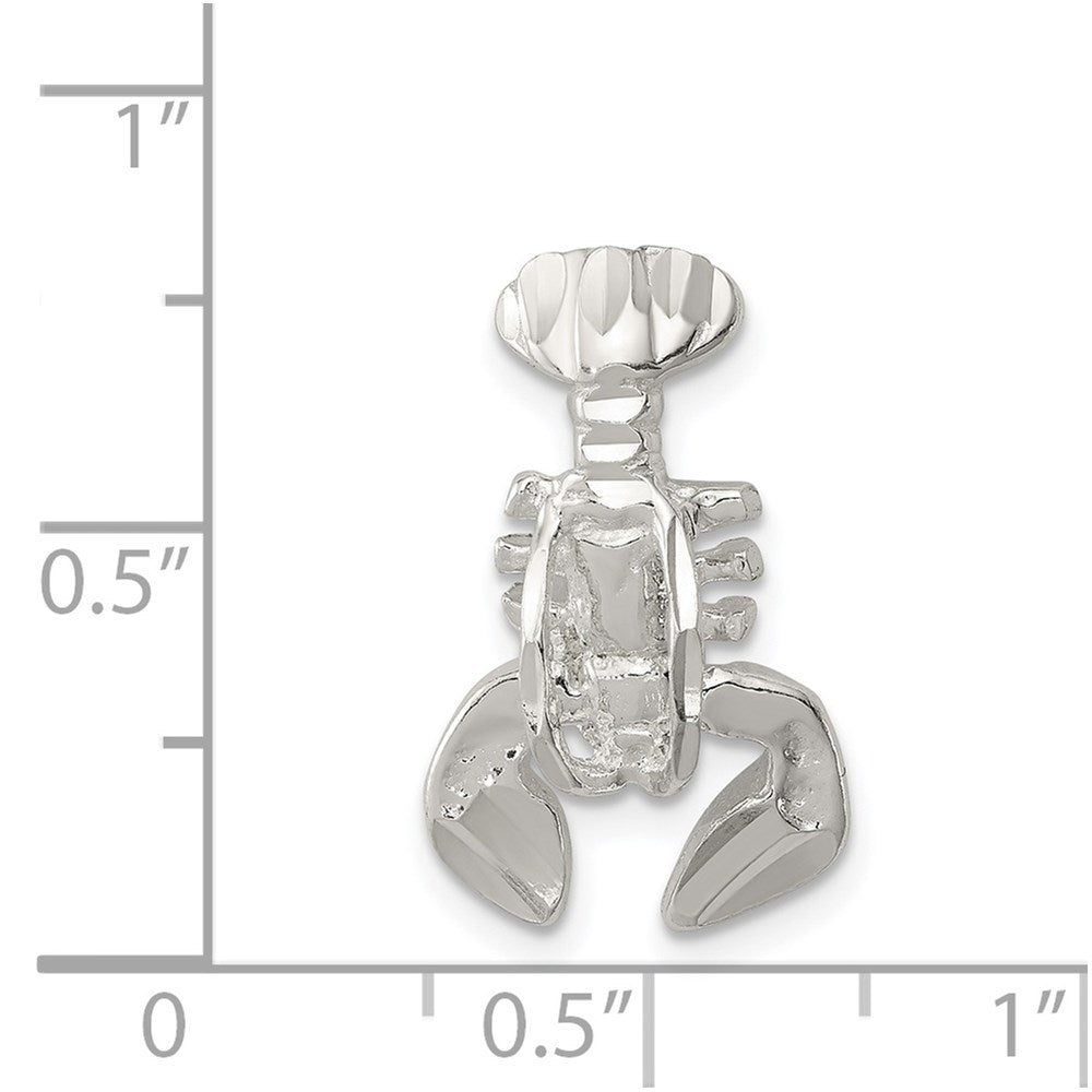 Sterling Silver Lobster Chain Slide Charm - Product Photo