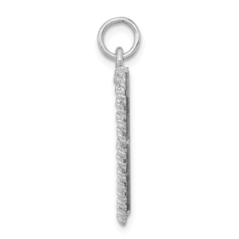Sterling Silver RH-plated Happy Anniversary Pol. Front/Satin Back Disc Charm - Product Photo