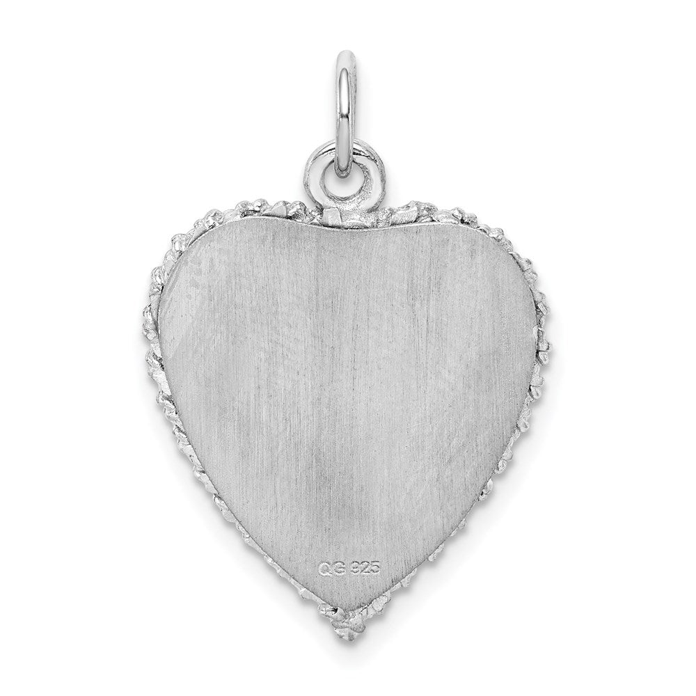 Sterling Silver RH-plated Happy Anniversary Pol. Front/Satin Back Disc Charm - Product Photo