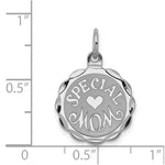Sterling Silver Rhodium-plated Special Mom Disc Charm - Product Photo