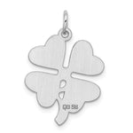 Sterling Silver Rhodium-plated 4-leaf Clover Polished Disc Charm - Product Photo