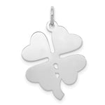 Sterling Silver Rhodium-plated 4-leaf Clover Polished Disc Charm - Product Photo