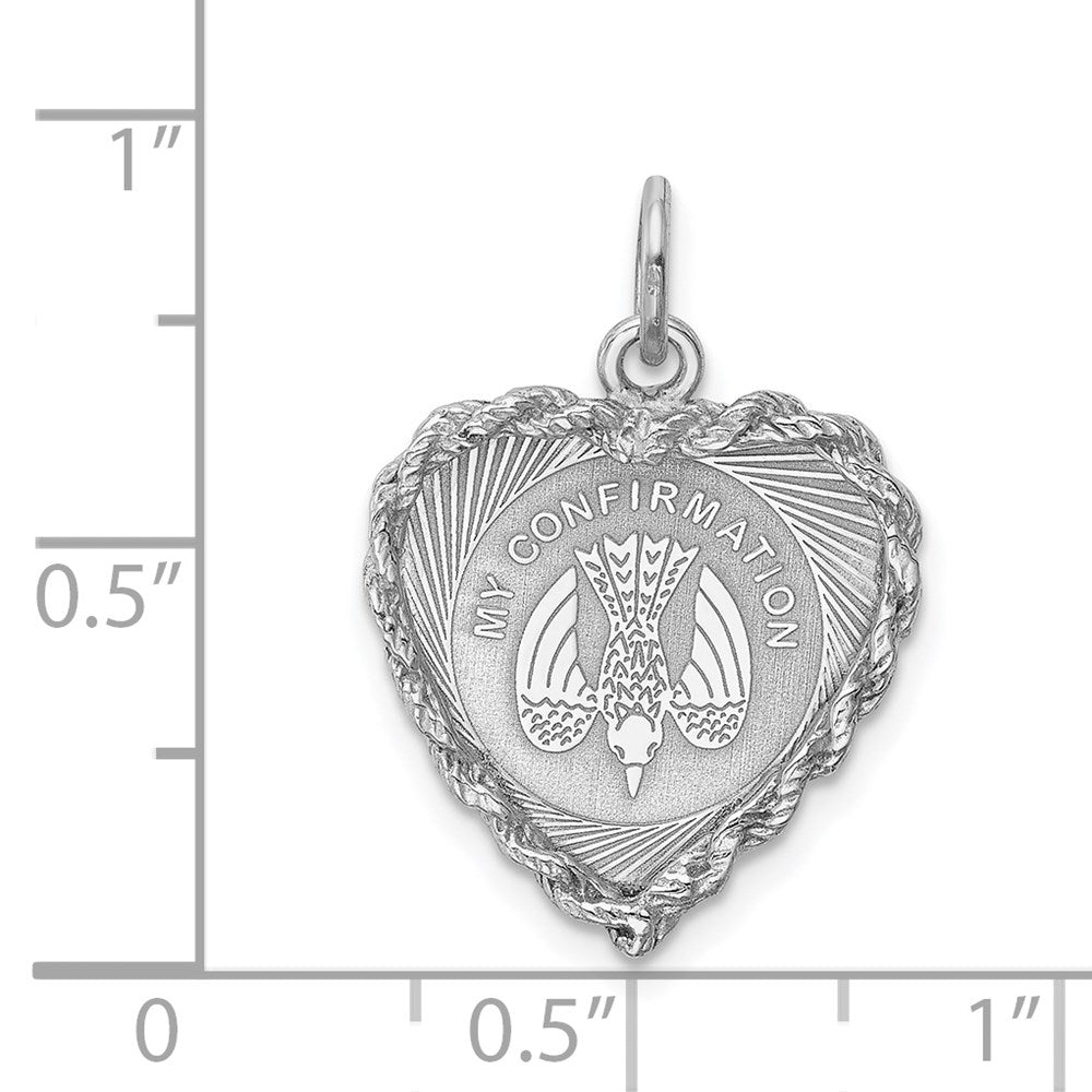 Sterling Silver Rhodium-plated My Confirmation Disc Charm - Product Photo