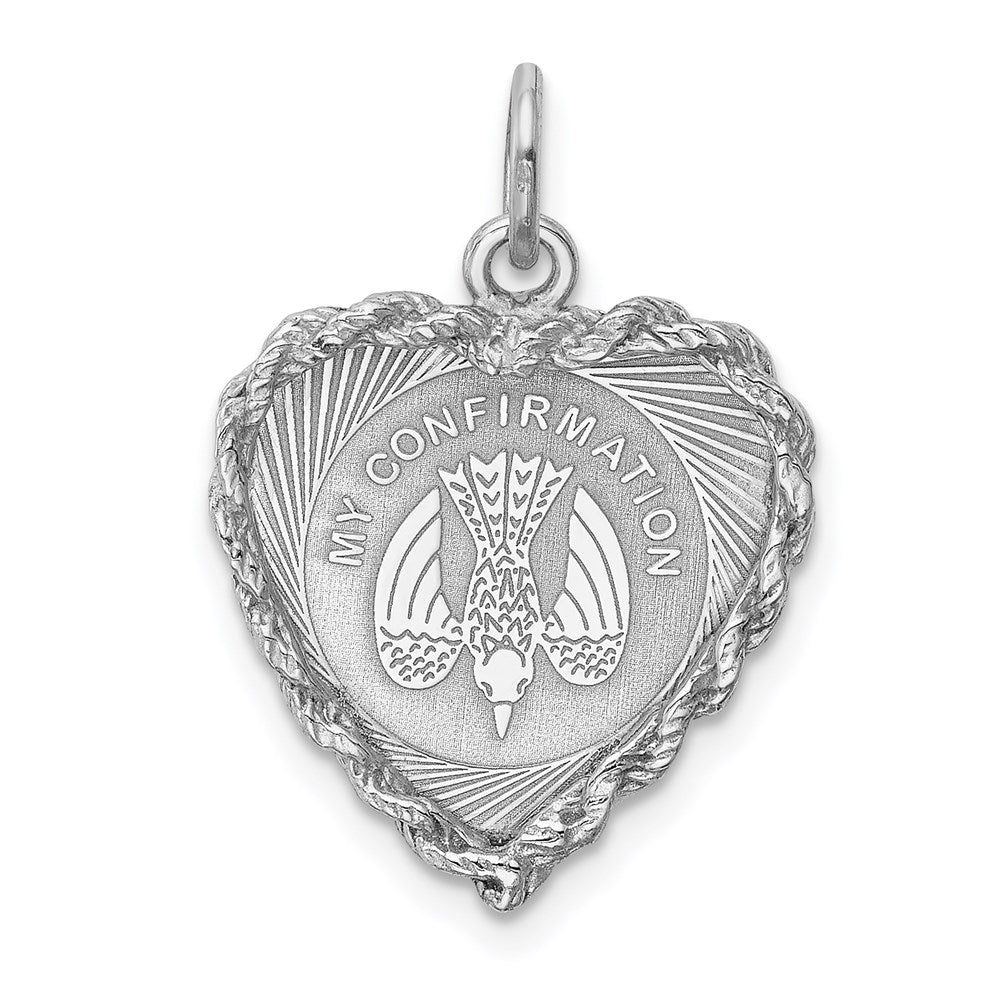 Sterling Silver Rhodium-plated My Confirmation Disc Charm - Product Photo