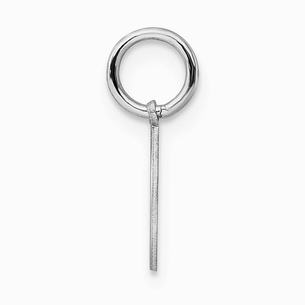 Sterling Silver Rhodium-plated Baptism Disc Charm - Product Photo