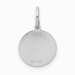 Sterling Silver Rhodium-plated Baptism Disc Charm - Product Photo
