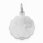Sterling Silver Rhodium-plated Jesus Loves Me Disc Charm - Product Photo