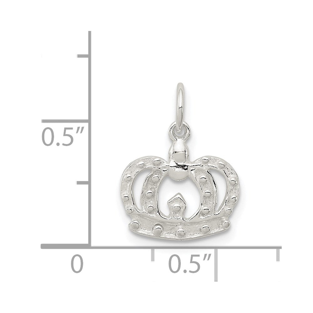 Sterling Silver Crown Charm - Product Photo