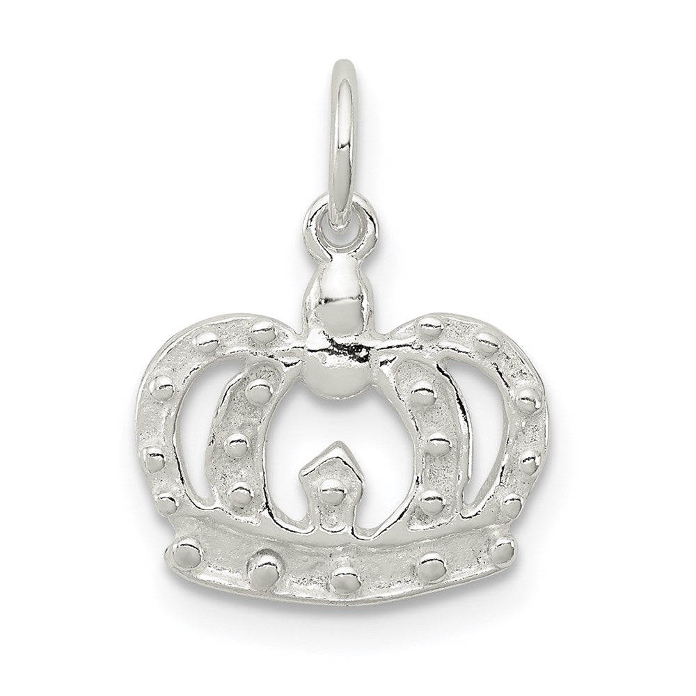 Sterling Silver Crown Charm - Product Photo